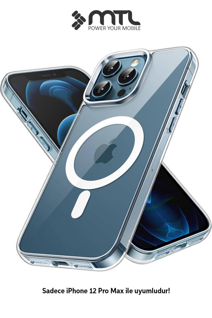iPhone 12 Pro Max Uyumlu Şeffaf Magsafe Kılıf MTL SAFE - 1