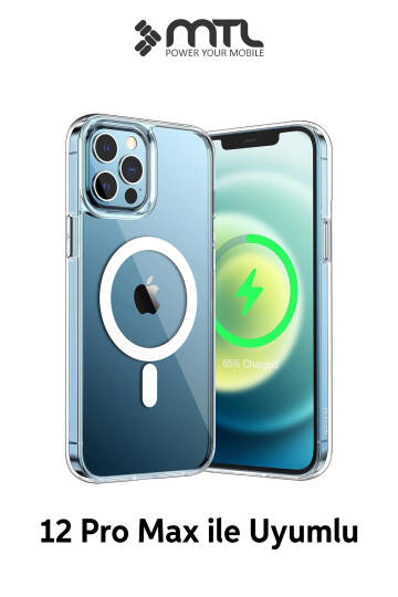 iPhone 12 Pro Max Uyumlu Şeffaf Magsafe Kılıf MTL SAFE - 4