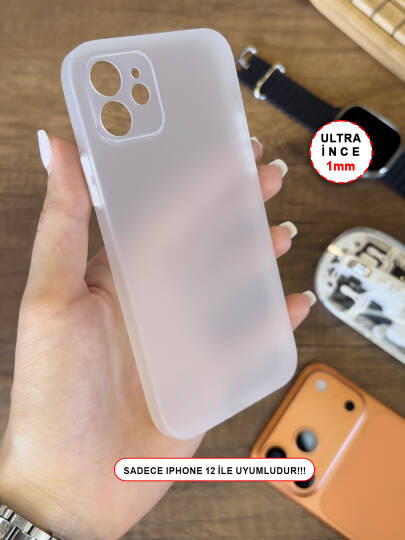 iPhone 12 Uyumlu Süper İnce Mat Ultra Thin Silikon Kılıf