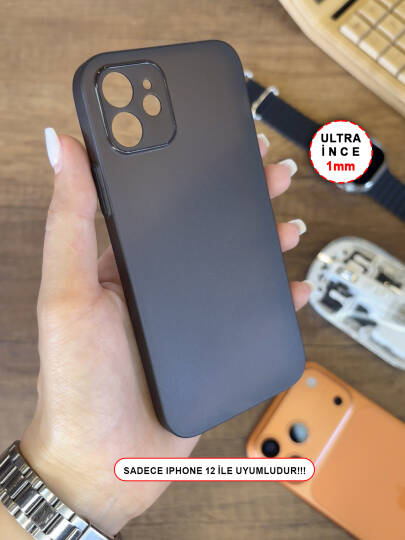 iPhone 12 Uyumlu Süper İnce Mat Ultra Thin Silikon Kılıf - 5