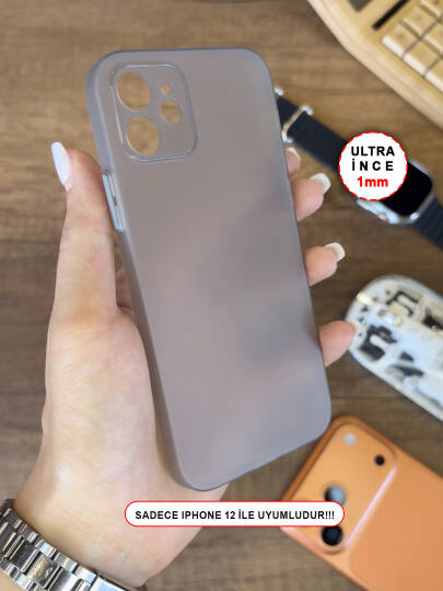 iPhone 12 Uyumlu Süper İnce Mat Ultra Thin Silikon Kılıf - 9