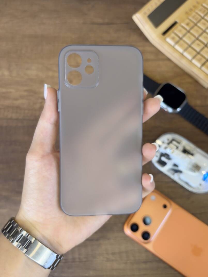 iPhone 12 Uyumlu Süper İnce Mat Ultra Thin Silikon Kılıf - 12