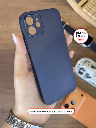 iPhone 12 Uyumlu Süper İnce Mat Ultra Thin Silikon Kılıf - 13