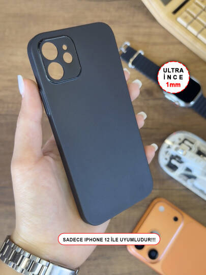 iPhone 12 Uyumlu Süper İnce Mat Ultra Thin Silikon Kılıf - 17