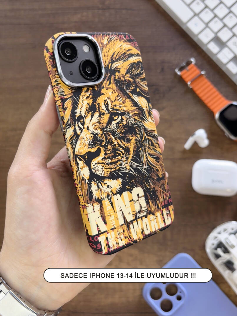iPhone 13 / 14 Kılıf MagSafe Uyumlu Hayvan Figürlü Premium Kapak Kılıf SOO-740 - 8