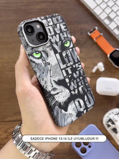 iPhone 13 / 14 Kılıf MagSafe Uyumlu Hayvan Figürlü Premium Kapak Kılıf SOO-740 - 14