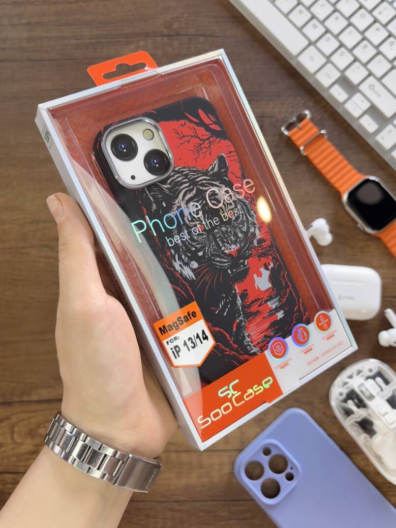 iPhone 13 / 14 Kılıf MagSafe Uyumlu Hayvan Figürlü Premium Kapak Kılıf SOO-740 - 24