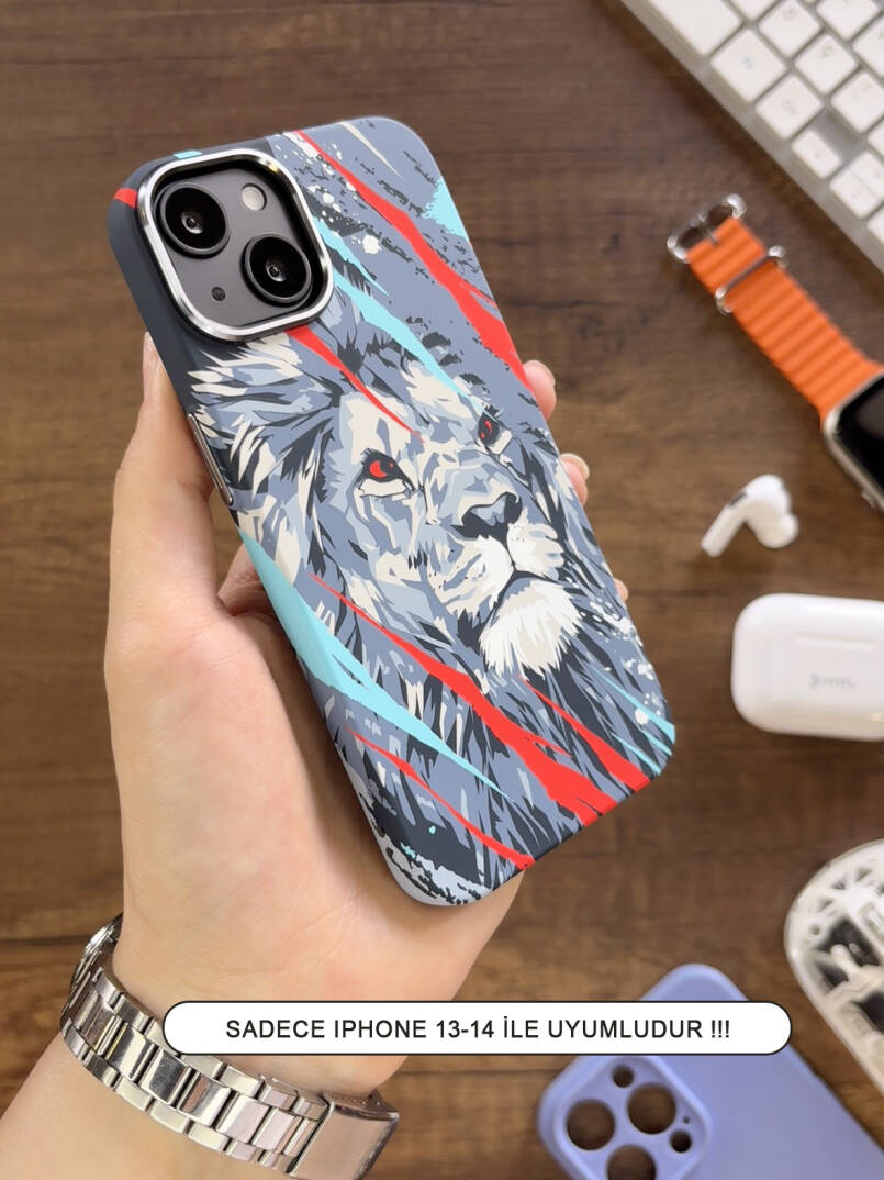 iPhone 13 / 14 Kılıf MagSafe Uyumlu Hayvan Figürlü Premium Kapak Kılıf SOO-740 - 26