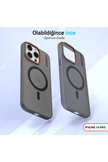 iPhone 14 Pro Magsafe Uyumlu Mat Sert KLEİN Kılıf - 25