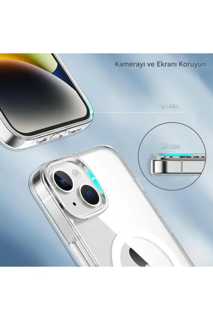 iPhone 14 Şeffaf Magsafe Kılıf MTL SAFE - 5