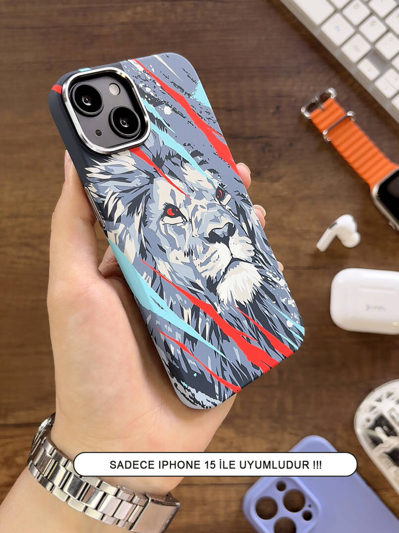 iPhone 15 Kılıf MagSafe Uyumlu Hayvan Figürlü Premium Kapak Kılıf SOO-740 - 26