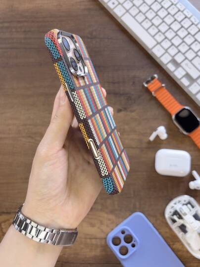 iPhone 15 Pro Max Kılıf Etnik Desenli Örgü Görünümlü Magsafe Uyumlu Premium Kapak Kılıf SOO-900 - 19