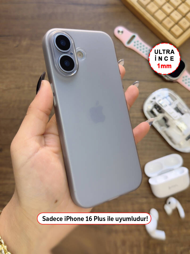 iPhone 16 Plus Uyumlu Süper İnce Mat Ultra Thin Silikon Kılıf - 27