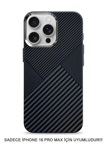 iPhone 16 Pro Max Uyumlu Premium Desenli Sert Magsafe Kılıf Kapak SOO-610 - 13