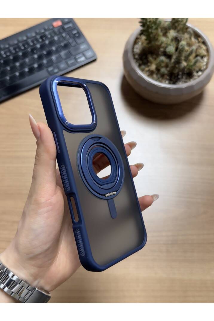 iPhone 16 Pro Standlı Ve Yüzüklü MagSafe Kılıf Soocase721 - 1
