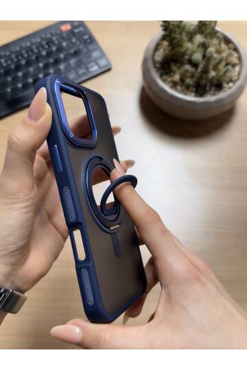 iPhone 16 Pro Standlı Ve Yüzüklü MagSafe Kılıf Soocase721 - 2