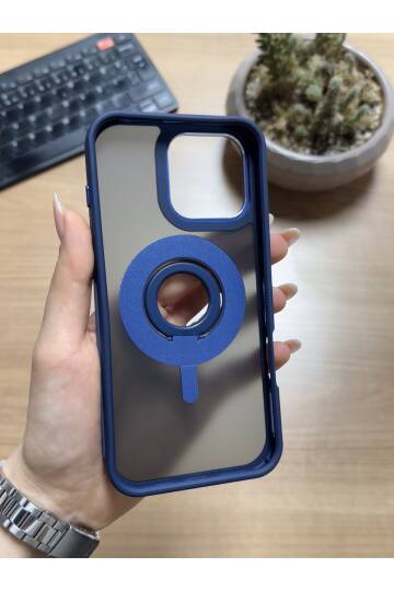 iPhone 16 Pro Standlı Ve Yüzüklü MagSafe Kılıf Soocase721 - 4