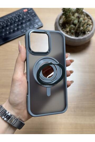 iPhone 16 Pro Standlı Ve Yüzüklü MagSafe Kılıf Soocase721 - 8