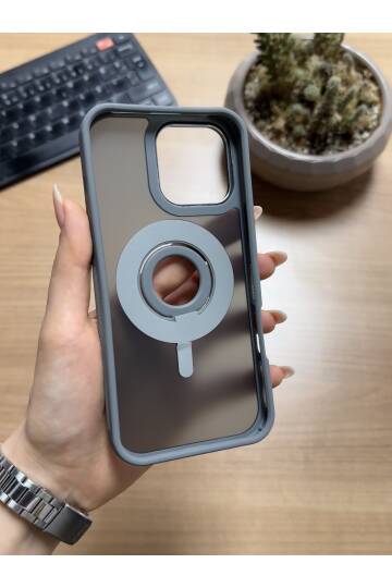 iPhone 16 Pro Standlı Ve Yüzüklü MagSafe Kılıf Soocase721 - 9