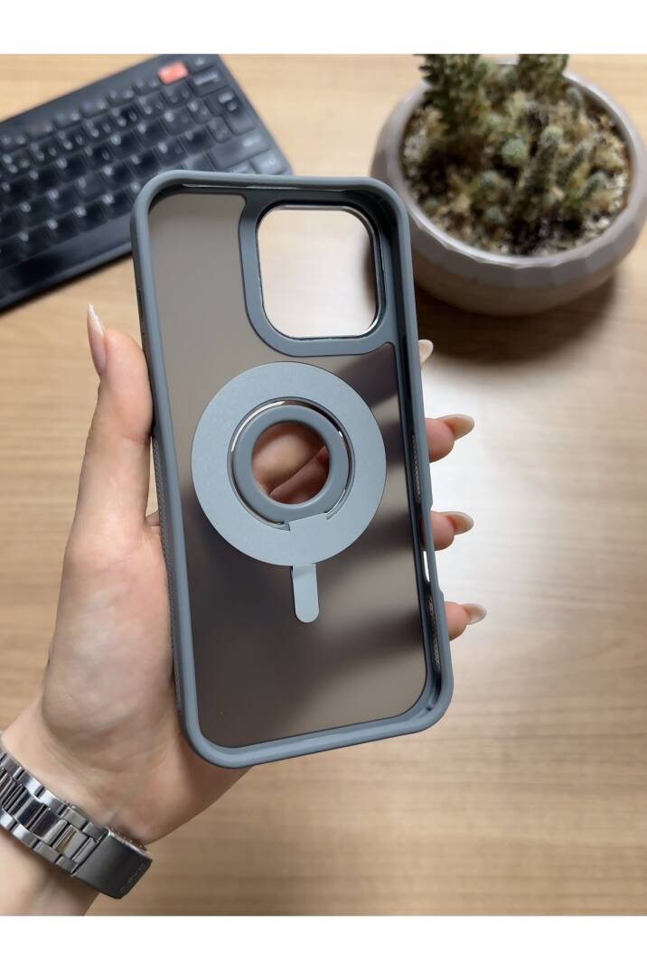 iPhone 16 Pro Standlı Ve Yüzüklü MagSafe Kılıf Soocase721 - 9