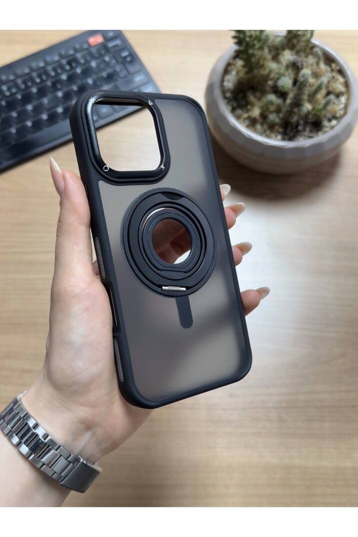 iPhone 16 Pro Standlı Ve Yüzüklü MagSafe Kılıf Soocase721 - 11
