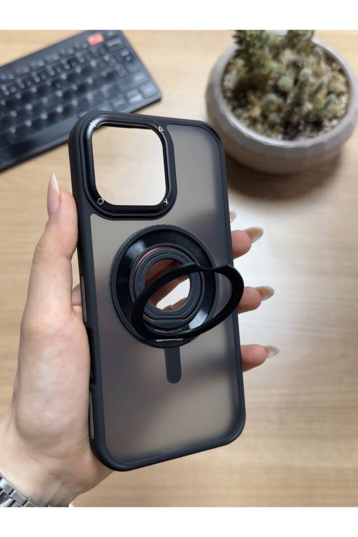 iPhone 16 Pro Standlı Ve Yüzüklü MagSafe Kılıf Soocase721 - 13