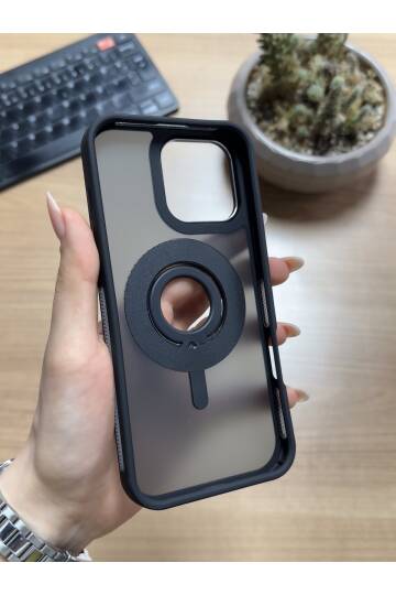 iPhone 16 Pro Standlı Ve Yüzüklü MagSafe Kılıf Soocase721 - 14