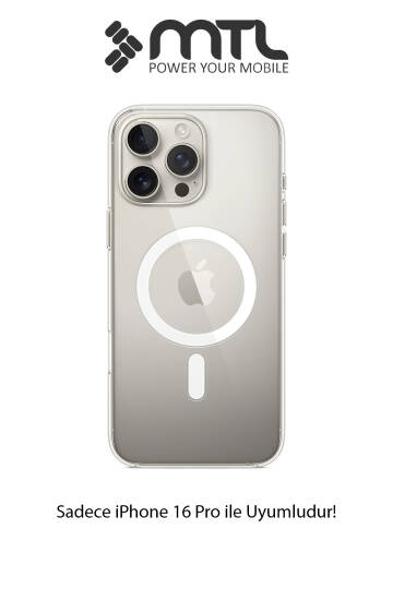 iPhone 16 Pro Uyumlu Animasyonlu Şeffaf Magsafe Şarj Destekli Sararmayan Sert Origin Kılıf