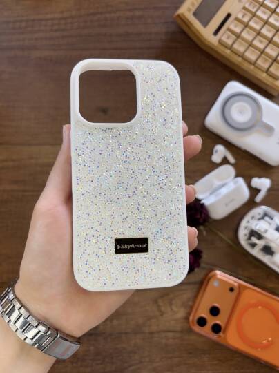 iPhone 16 Pro Uyumlu Kadife İç Yüzey Tasarımlı Taşlı Işıltılı Parlak Pırlanta Kılıf Dia Plus - 2