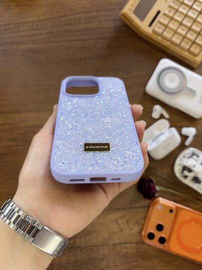iPhone 16 Pro Uyumlu Kadife İç Yüzey Tasarımlı Taşlı Işıltılı Parlak Pırlanta Kılıf Dia Plus - 22