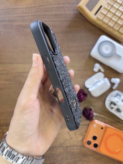 iPhone 16 Pro Uyumlu Kadife İç Yüzey Tasarımlı Taşlı Işıltılı Parlak Pırlanta Kılıf Dia Plus - 40
