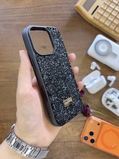 iPhone 16 Pro Uyumlu Kadife İç Yüzey Tasarımlı Taşlı Işıltılı Parlak Pırlanta Kılıf Dia Plus - 41