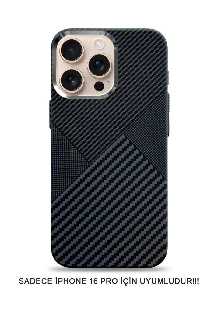 iPhone 16 Pro Uyumlu Premium Desenli Sert Magsafe Kılıf Kapak SOO-610 - 13
