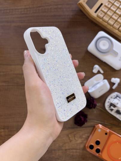 iPhone 16 Uyumlu Kadife İç Yüzey Tasarımlı Taşlı Işıltılı Parlak Pırlanta Kılıf Dia Plus - 5