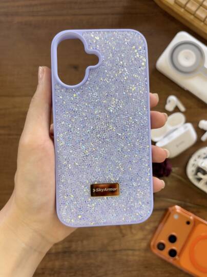 iPhone 16 Uyumlu Kadife İç Yüzey Tasarımlı Taşlı Işıltılı Parlak Pırlanta Kılıf Dia Plus - 18