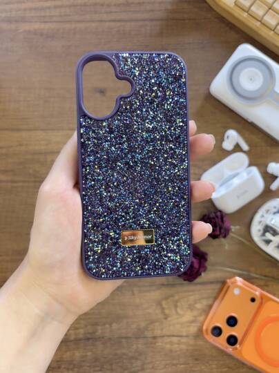 iPhone 16 Uyumlu Kadife İç Yüzey Tasarımlı Taşlı Işıltılı Parlak Pırlanta Kılıf Dia Plus - 23