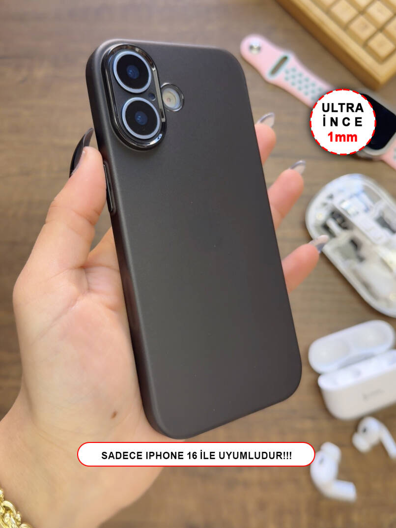 iPhone 16 Uyumlu Süper İnce Mat Ultra Thin Silikon Kılıf - 19