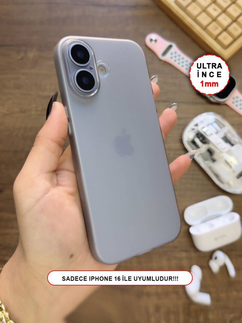 iPhone 16 Uyumlu Süper İnce Mat Ultra Thin Silikon Kılıf - 23