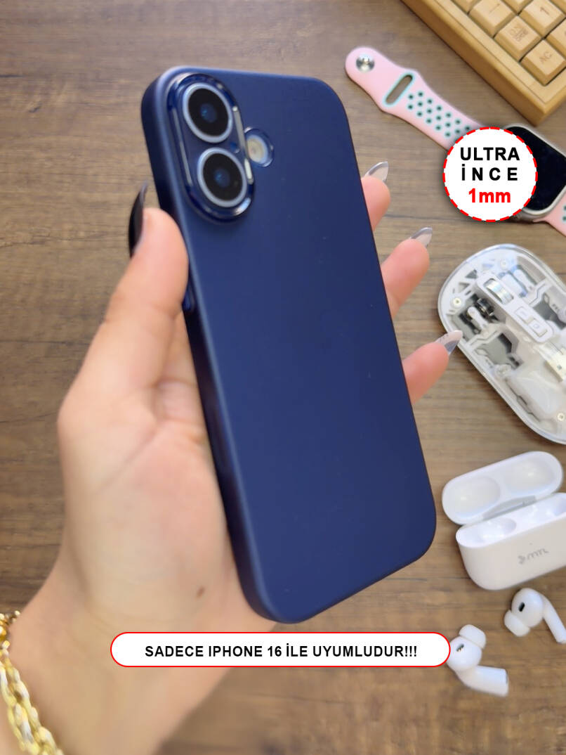 iPhone 16 Uyumlu Süper İnce Mat Ultra Thin Silikon Kılıf - 28