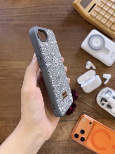 iPhone 16E Uyumlu Kadife İç Yüzey Tasarımlı Taşlı Işıltılı Parlak Pırlanta Kılıf Dia Plus - 17