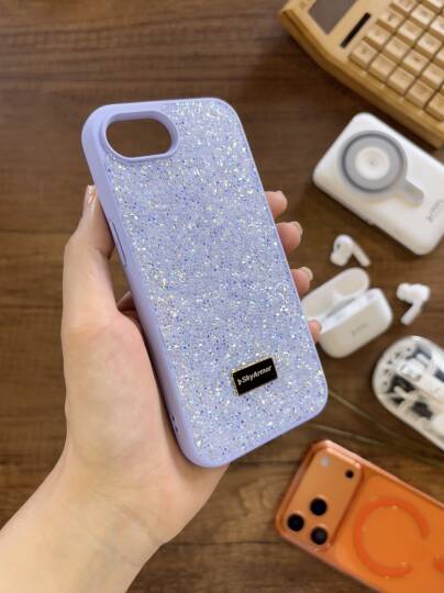 iPhone 16E Uyumlu Kadife İç Yüzey Tasarımlı Taşlı Işıltılı Parlak Pırlanta Kılıf Dia Plus - 24