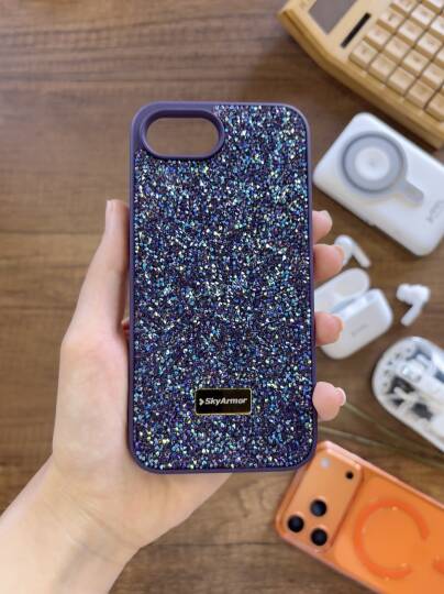 iPhone 16E Uyumlu Kadife İç Yüzey Tasarımlı Taşlı Işıltılı Parlak Pırlanta Kılıf Dia Plus - 27