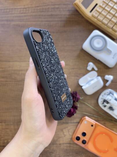 iPhone 16E Uyumlu Kadife İç Yüzey Tasarımlı Taşlı Işıltılı Parlak Pırlanta Kılıf Dia Plus - 41