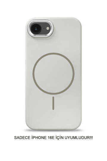 iPhone 16E Uyumlu Premium Lansman Anismanyonlu Kılıf Magsafe Uyumlu Premium Silikon Kılıf