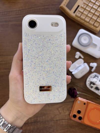 iPhone 17 Air Uyumlu Kadife İç Yüzey Tasarımlı Taşlı Işıltılı Parlak Pırlanta Kılıf Dia Plus - 9