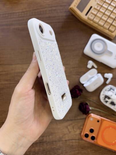 iPhone 17 Air Uyumlu Kadife İç Yüzey Tasarımlı Taşlı Işıltılı Parlak Pırlanta Kılıf Dia Plus - 11