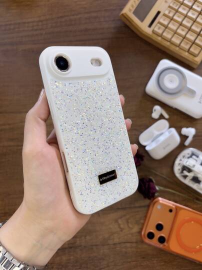 iPhone 17 Air Uyumlu Kadife İç Yüzey Tasarımlı Taşlı Işıltılı Parlak Pırlanta Kılıf Dia Plus - 12