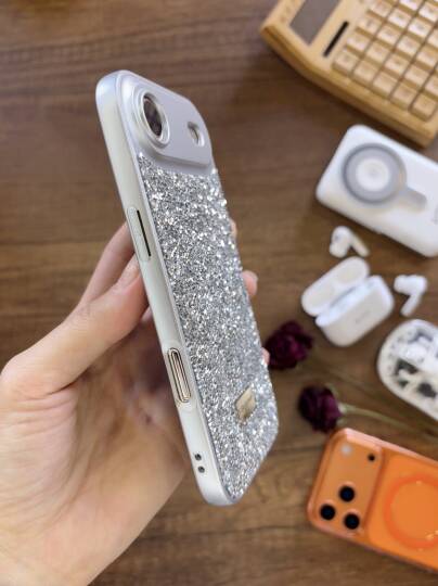 iPhone 17 Air Uyumlu Kadife İç Yüzey Tasarımlı Taşlı Işıltılı Parlak Pırlanta Kılıf Dia Plus - 22