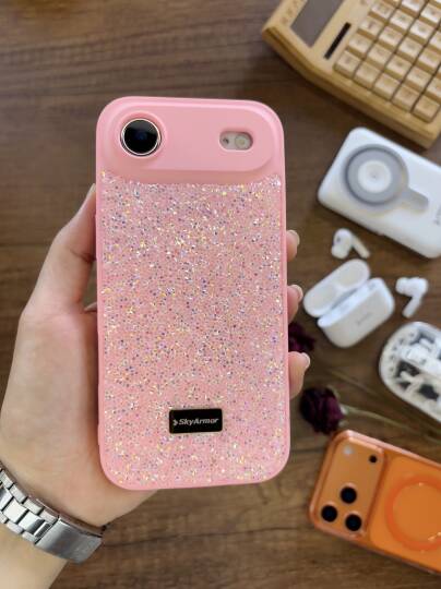 iPhone 17 Air Uyumlu Kadife İç Yüzey Tasarımlı Taşlı Işıltılı Parlak Pırlanta Kılıf Dia Plus - 35