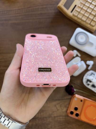 iPhone 17 Air Uyumlu Kadife İç Yüzey Tasarımlı Taşlı Işıltılı Parlak Pırlanta Kılıf Dia Plus - 36